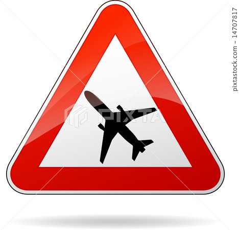 Vector beware airplane sign Vector beware airplane sign 14707817