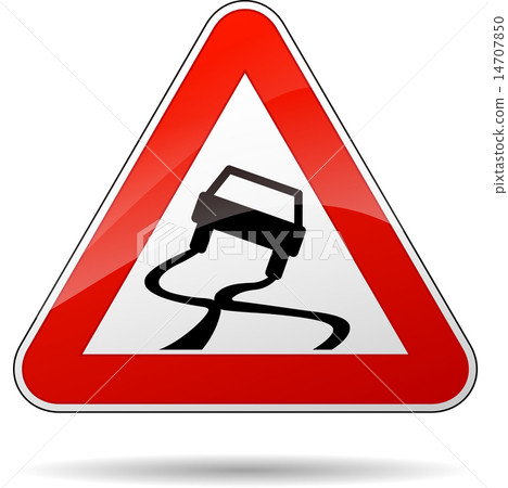 Vector slippery road sign Vector slippery road sign 14707850