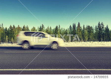 crossover in winter forest 14709935