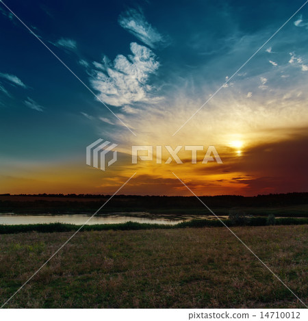 good sunset over river 14710012