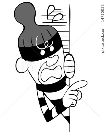 一個小偷偷偷摸摸穿過一堵冷汗的牆 14710038