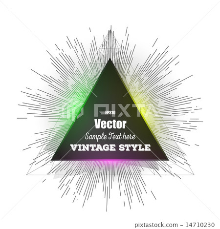 Abstract triangle banner. Vintage style star burst element for your vector design Abstract triangle banner. Vintage style star burst element for your vector design 14710230