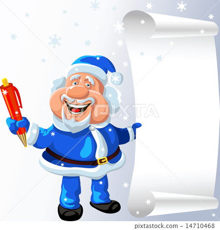 vector Santa Claus with a pen and a scroll in his hands vector Santa Claus with a pen and a scroll in his hands 14710468