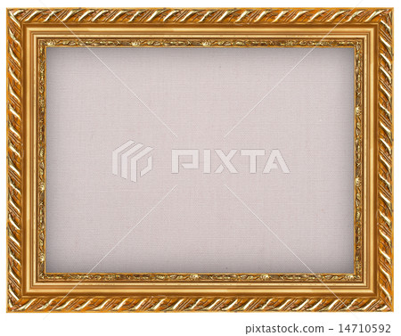The antique gold frame with burlap The antique gold frame with burlap 14710592