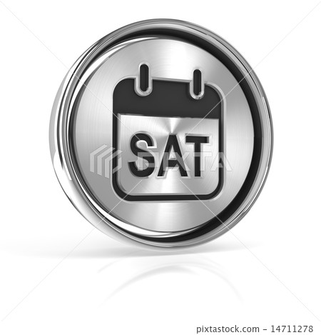 Saturday metallic icon 3d render 14711278