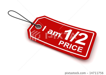 I am half price tag, 3d render 14711756