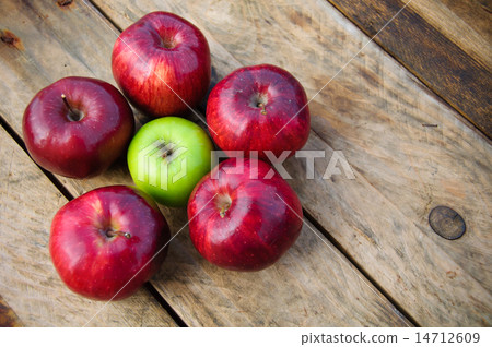 Apple on wooden background, Fruit or healthy fruit Apple on wooden background, Fruit or healthy fruit 14712609