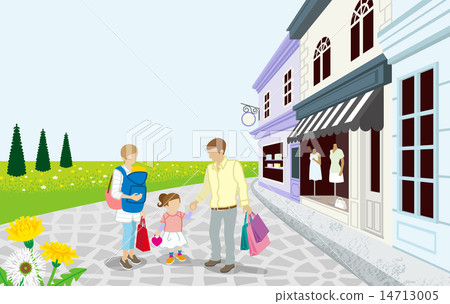 Spring shopping family Spring shopping family 14713005