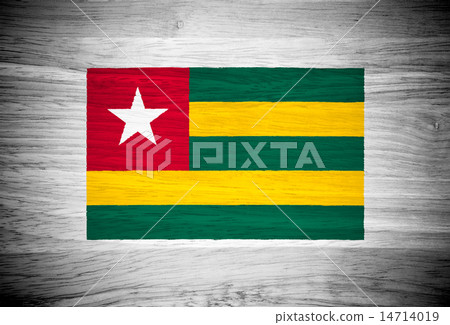 Togo flag on wood texture 14714019