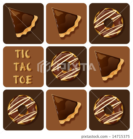 Tic-Tac-Toe of donut and chocolate tart 14715375
