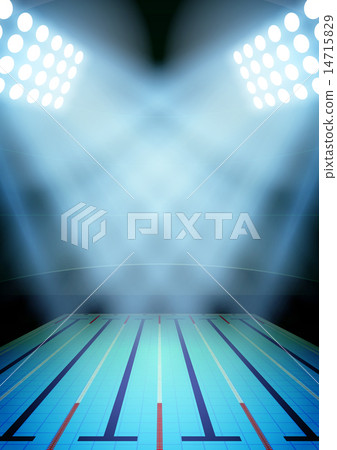 Background for posters night swimming pool in the spotlight.  14715829