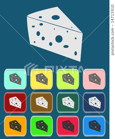 Cheese Icon with color variations, vector Cheese Icon with color variations, vector 14715910