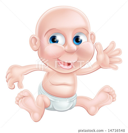 Happy cartoon baby waving 14716548