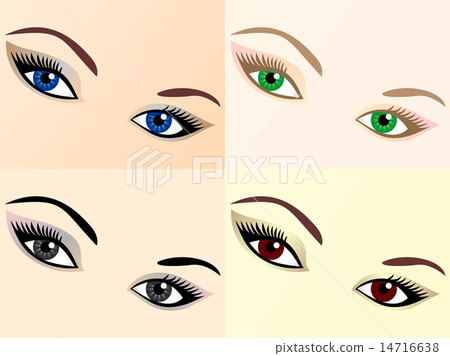 vector set of eye images of different colors vector set of eye images of different colors 14716638
