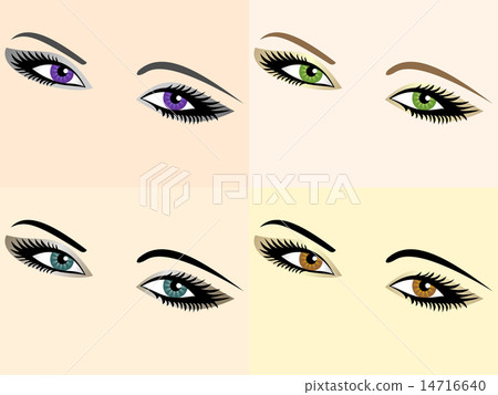 vector set of eye images of different colors vector set of eye images of different colors 14716640