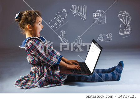teen girl buys goods online store surprised Credit Card Payment teen girl buys goods online store surprised Credit Card Payment 14717123