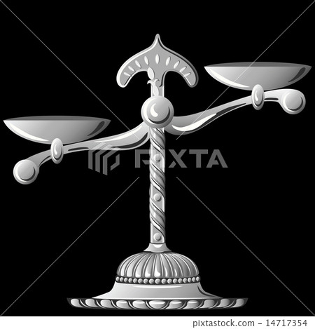 vector silver unbalanced scale  vector silver unbalanced scale  14717354