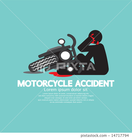 Biker With Motorcycle Have In An Accident 14717794