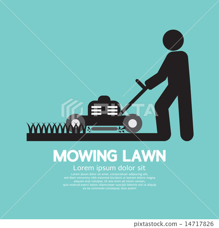 Graphic Symbol Of A Man Moving Lawn Graphic Symbol Of A Man Moving Lawn 14717826