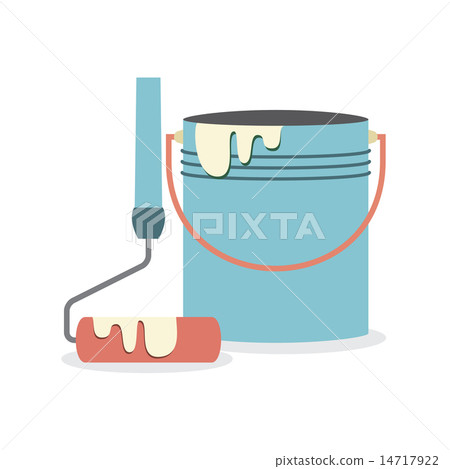 Flat Design Paint Bucket With Roller Flat Design Paint Bucket With Roller 14717922