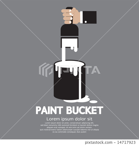 Paint Bucket With Paintbrush In Hand Paint Bucket With Paintbrush In Hand 14717923