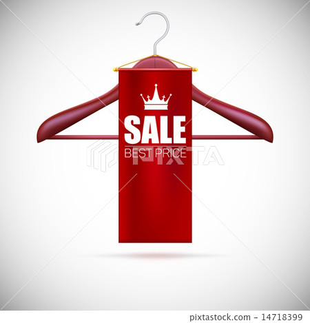 Wooden hanger with advertising label. Wooden hanger with advertising label. 14718399