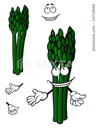 Bunch Of Asparagus Vegetable Cartoon Character Stock Illustration 14719088 Pixta