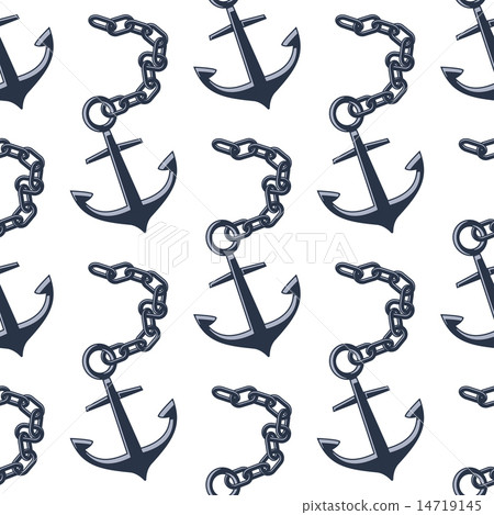 Vintage anchors with chains seamless pattern Vintage anchors with chains seamless pattern 14719145