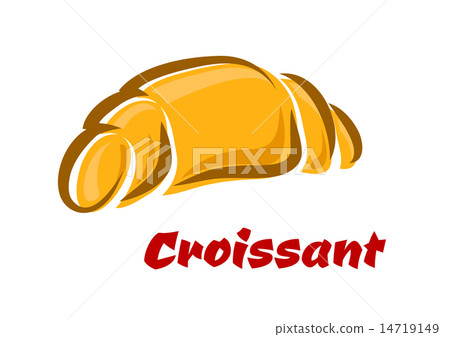 Cartoon Croissant Isolated On White Stock Illustration 14719149 Pixta