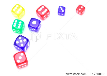 Transparent and colorful dice 14720010