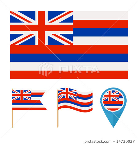 Hawaii island, country flag 14720027
