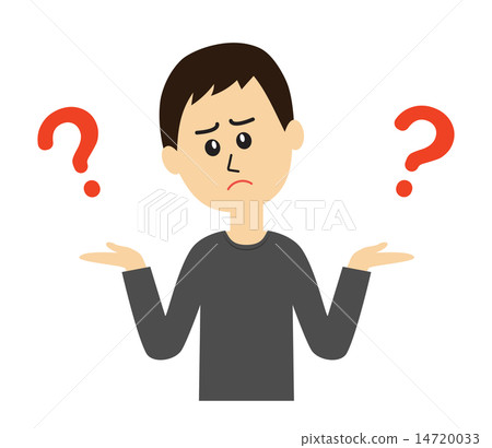 有脖子和問號的一個年輕人 14720033