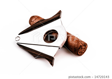 Cigar and cutter on a white background Cigar and cutter on a white background 14720143