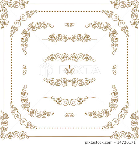 Vector set of gold decorative borders, frame Vector set of gold decorative borders, frame 14720171