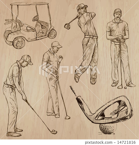 Golf and Golfers - Hand drawn vectors Golf and Golfers - Hand drawn vectors 14721816