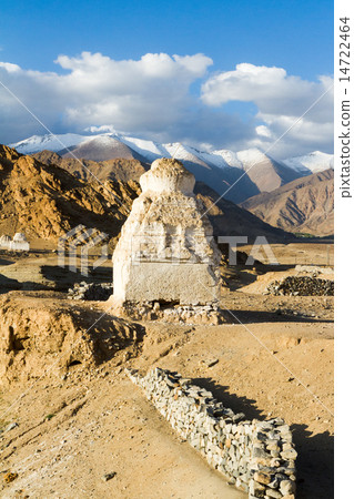 Buddhist stupa against the Himalayas mountains 14722464