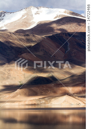 Tso Moriri lake and snowy Himalayas view 14722466