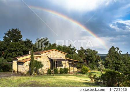 Rainbow cottage in Tuscany, Italy Rainbow cottage in Tuscany, Italy 14725986