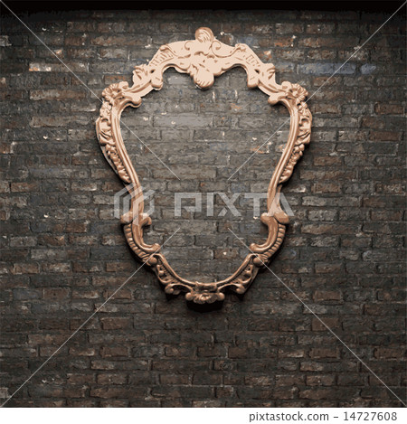 vector frame on brick wall background vector frame on brick wall background 14727608