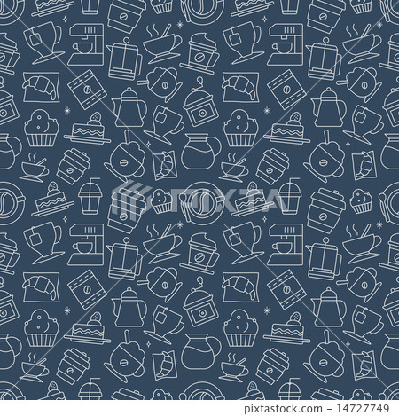 Coffee line icon pattern set 14727749