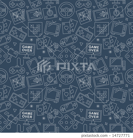 Game line icon pattern set - Stock Illustration [14727771] - PIXTA