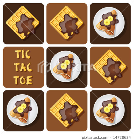 Tic-Tac-Toe of crepe and waffle Tic-Tac-Toe of crepe and waffle 14728624