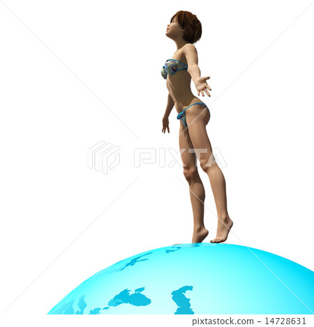 在地球上深呼吸的淬火緊身泳衣的女人 在地球上深呼吸的淬火緊身泳衣的女人 14728631