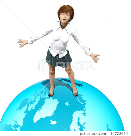 A woman with a tight and tight body to take a deep breath on the earth A woman with a tight and tight body to take a deep breath on the earth 14728634