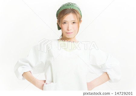 Housewife to wear clothes for cleaning 14729201