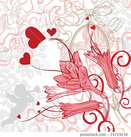 romantic background with bright flowers and vintag 14729236