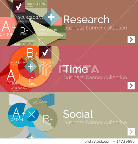 Flat design vector infographic banners with geometric infographics 14729696