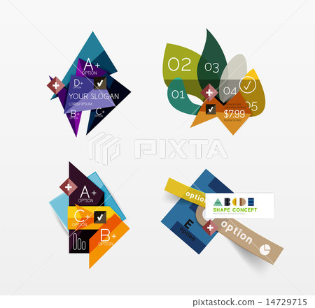 Set of vector abstract geometric layout - Stock Illustration [14729715 ...