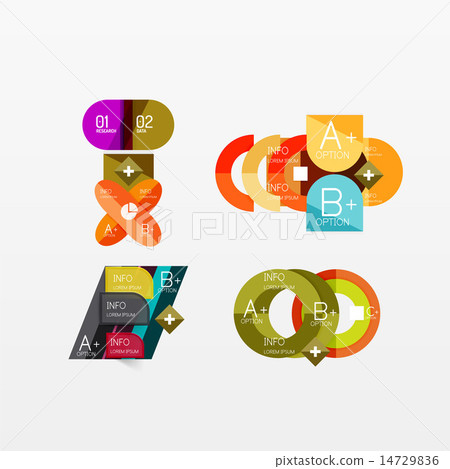 Set of modern geometric infographic web layouts 14729836