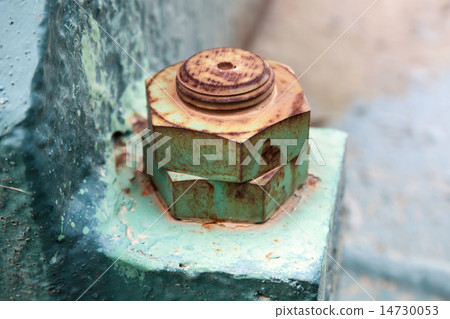 Macro photo of old rusted nuts and bolt 14730053